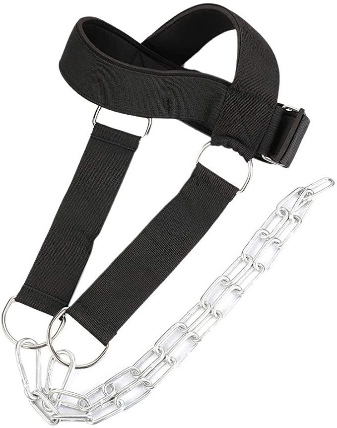 Weight Lifting Fitness Strength Exercise Belt Chain Strap Weightlifting Head Neck Harness