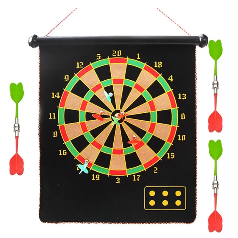 12/15/17 Inches Target Dart Flocking Dartboard Darts Board Indoor Shooting Game Double Sided Target Magnetic Darts Flights Set