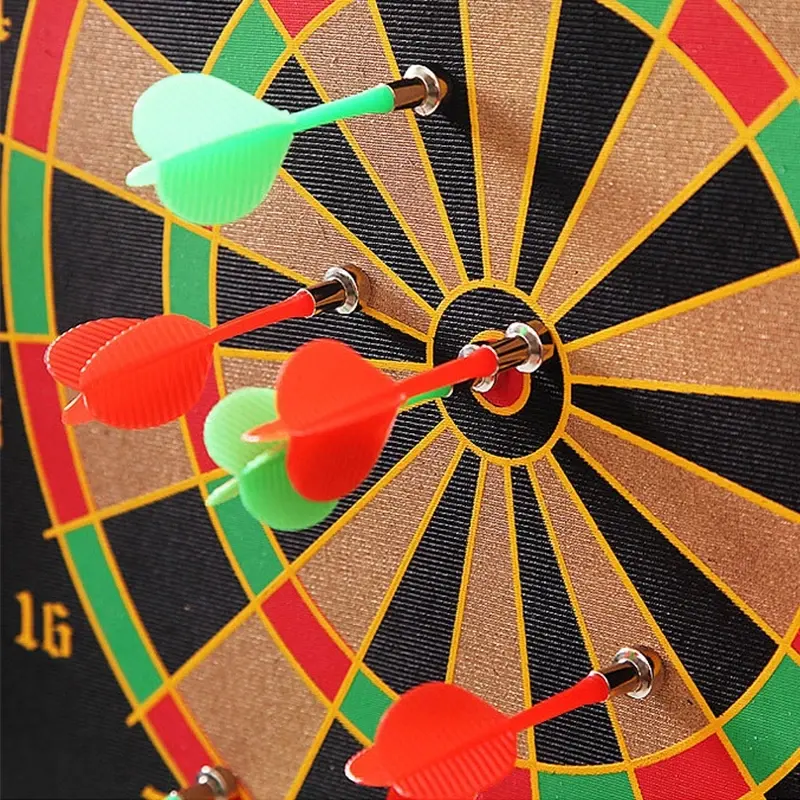 12/15/17 Inches Target Dart Flocking Dartboard Darts Board Indoor Shooting Game Double Sided Target Magnetic Darts Flights Set