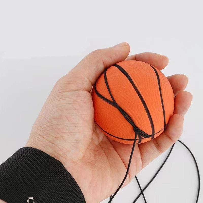 Outdoor Fitness Elastic Hand Throw Ball Wrist Strap Rubber Elastic Ball Exercise Agility Returned Balls