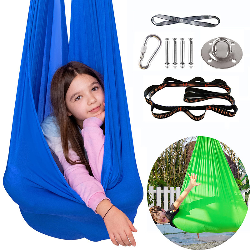 Customized Lightweight Yoga Swing Relief Autism Therapy Yoga Aerial Hammock Swing For Kids Indoor Integration Sensory Yoga Swing