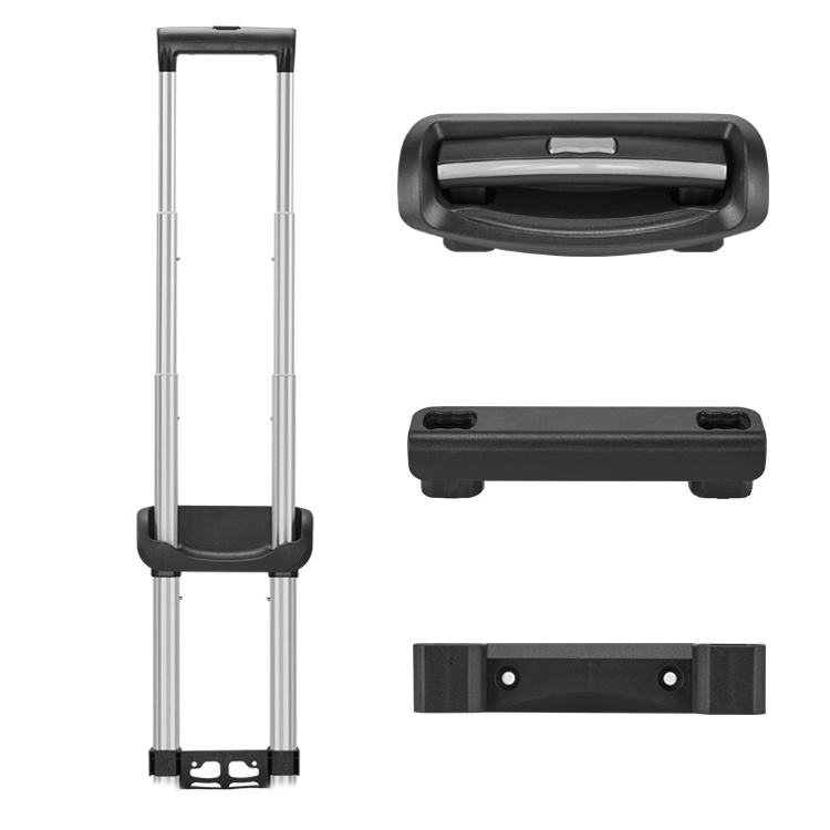 Suitcase Hardware Handle Spare Part Telescopic Luggage Cart Handle Frame With Wheels For Travel Bag