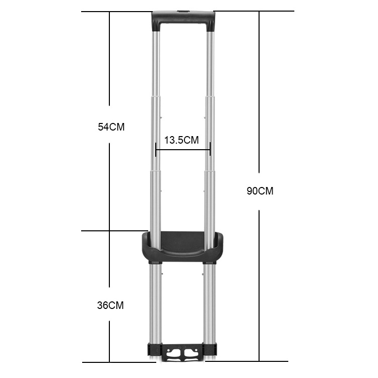 New Product 2/3/4 Section Aluminum Luggage Handle Spare Parts Telescopic Trolley Handle For Suitcase