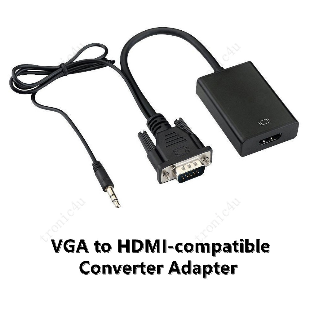 1080P VGA to HDMI-compatible Converter Adapter Cable for PC laptop to HDTV Projector with Audio Output VGA Full HD Adapter