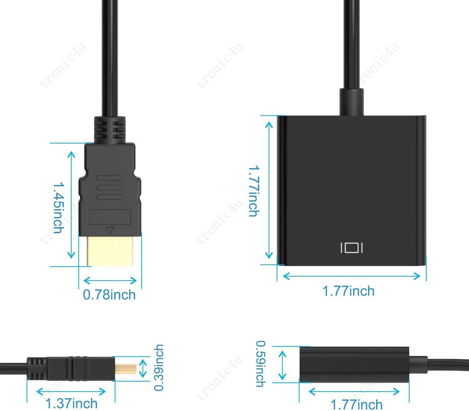 DP to VGA Adapter Cable 1080P DisplayPort Male to VGA Female Converter Adapter For Projector DTV TV HDVD Laptop