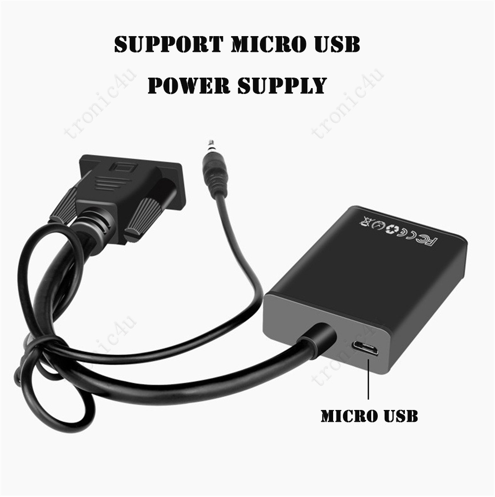 1080P VGA to HDMI-compatible Converter Adapter Cable for PC laptop to HDTV Projector with Audio Output VGA Full HD Adapter