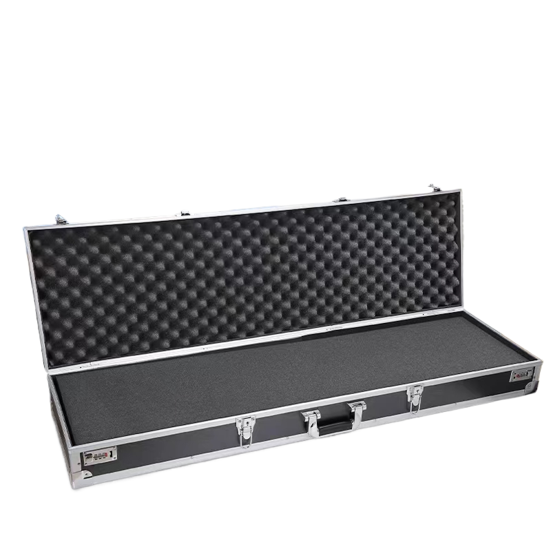 Custom Aluminum Long Gun Case Hard Instrument Waterproof with Key &Password Lock Case