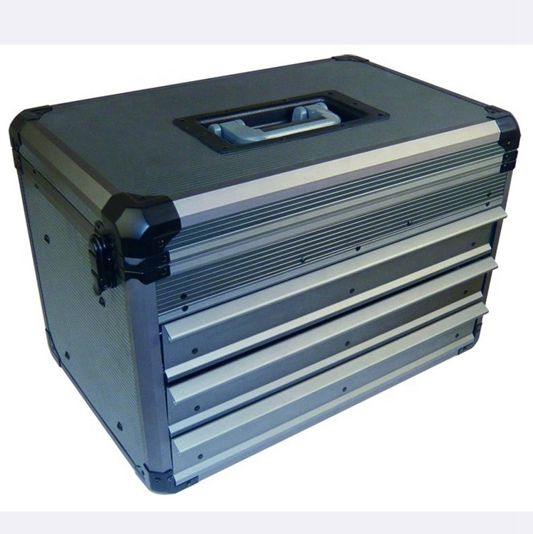 Custom Carrying Case 3 Layer Drawer Road Case Aluminium Hand Stamping Portable Dustproof OEM Waterproof Tool Box Case