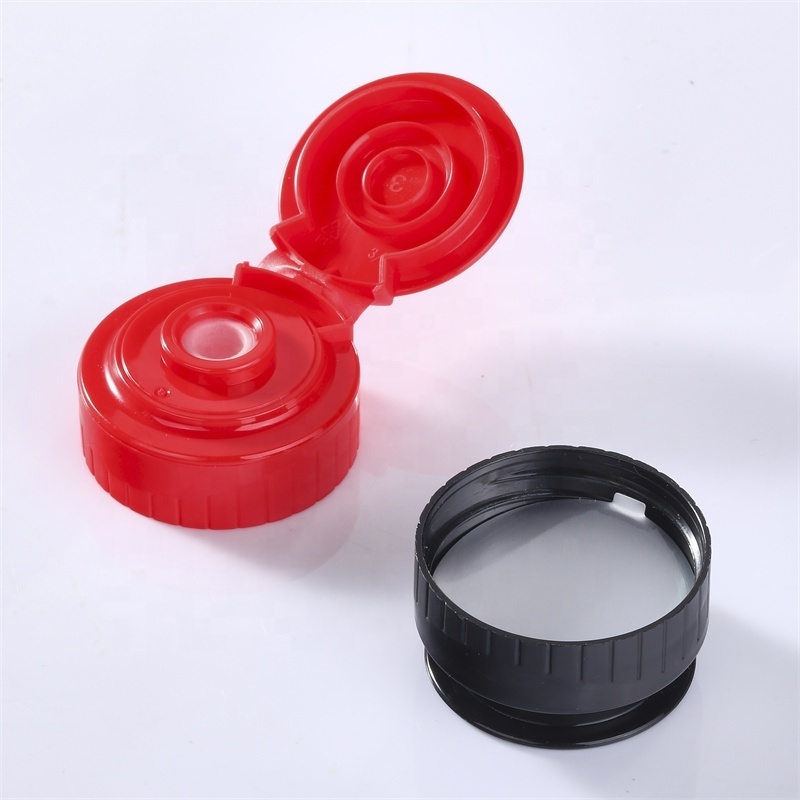 Wholesale 38/400 Screw Plastic Squeeze Bottle Flip Cap Closure With Cross Slit Silicone Valve