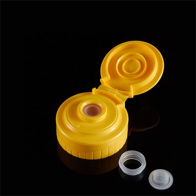 Wholesale 38/400 Screw Plastic Squeeze Bottle Flip Cap Closure With Cross Slit Silicone Valve