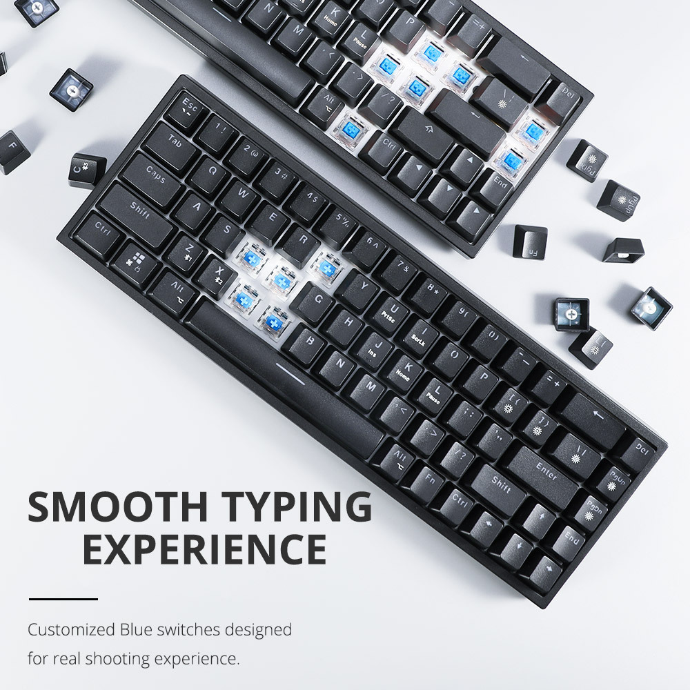 Tronsmart Elite Mechanical Keyboard With RGB Lighting Over 16.8 Million Colors Outemu Switch Wired BT 2.4GHz Wireless