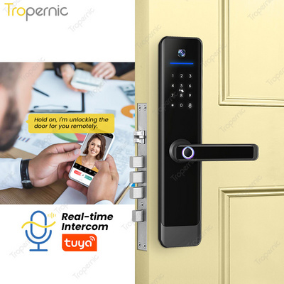 Tropernic Cerradura De Puerta Inteligente Con Huella Digital Tuya App Biometric Fingerprint Smart Lock Cat Eye