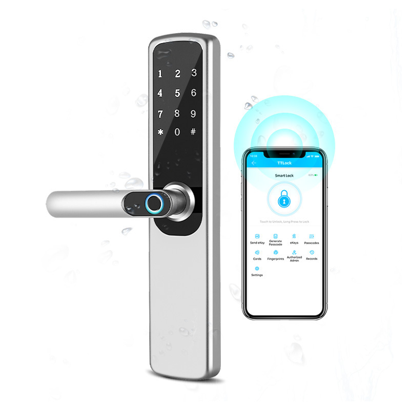 Cerradura Fechadura Wholesale  Keyless Security Waterproof  Fingerprint Tuya Wifi Ttlock App Exterior Smart Door Lock