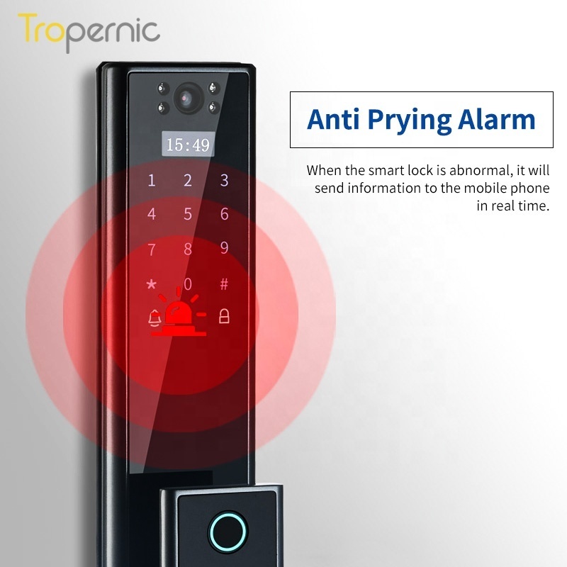 Advanced Keyless Entry Fully Automatic Biometric Fingerprint Exterior Smart Door Lock With Camera