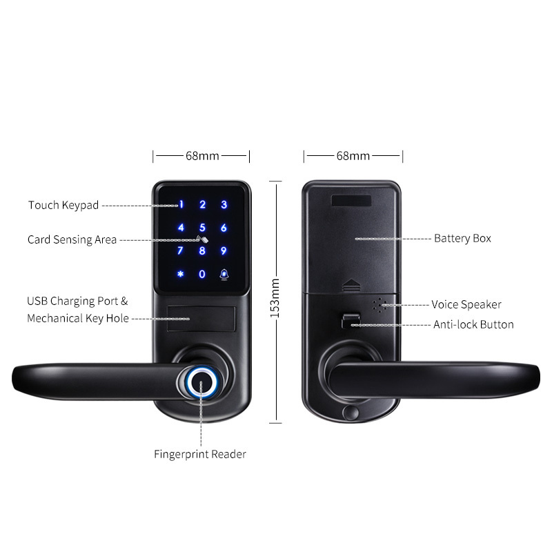 Manufacturer Push Button Key Pad Code Combination B07 App Fingerprint Security Keyless Electric Smart Korea Digital Door Lock