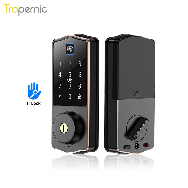 High Quality Digital Touchscreen Password Fingerprint Ttlock APP Deadbolt Smart Door Lock for home