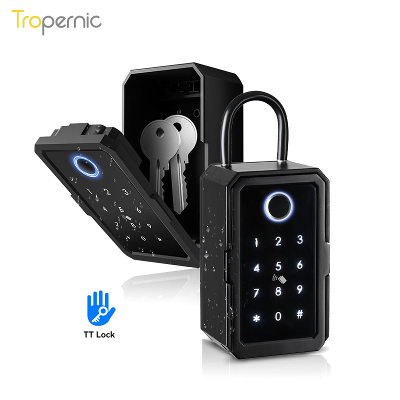 Security Biometric Combination Smart Wifi App Fingerprint Key Box For Outdoor Wall Home Apartment