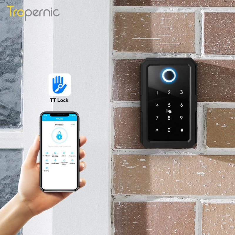 Security Biometric Combination Smart Wifi App Fingerprint Key Box For Outdoor Wall Home Apartment