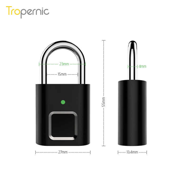 Outdoor Waterproof IP65 Anti-Theft Lock Keyless Electronic Smart Fingerprint Padlock High Security Pad Lock