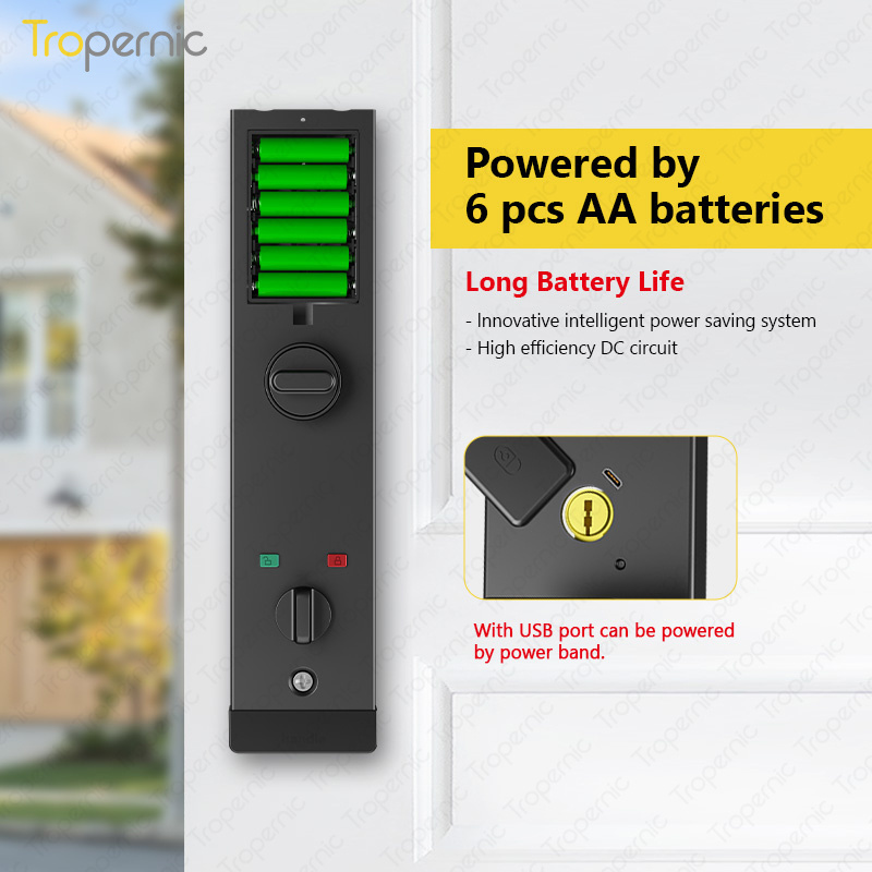 Tropernic Security APP Remotely Door Lock Electronic Smart IC Card Temporary Password Ttlock Smart Lock