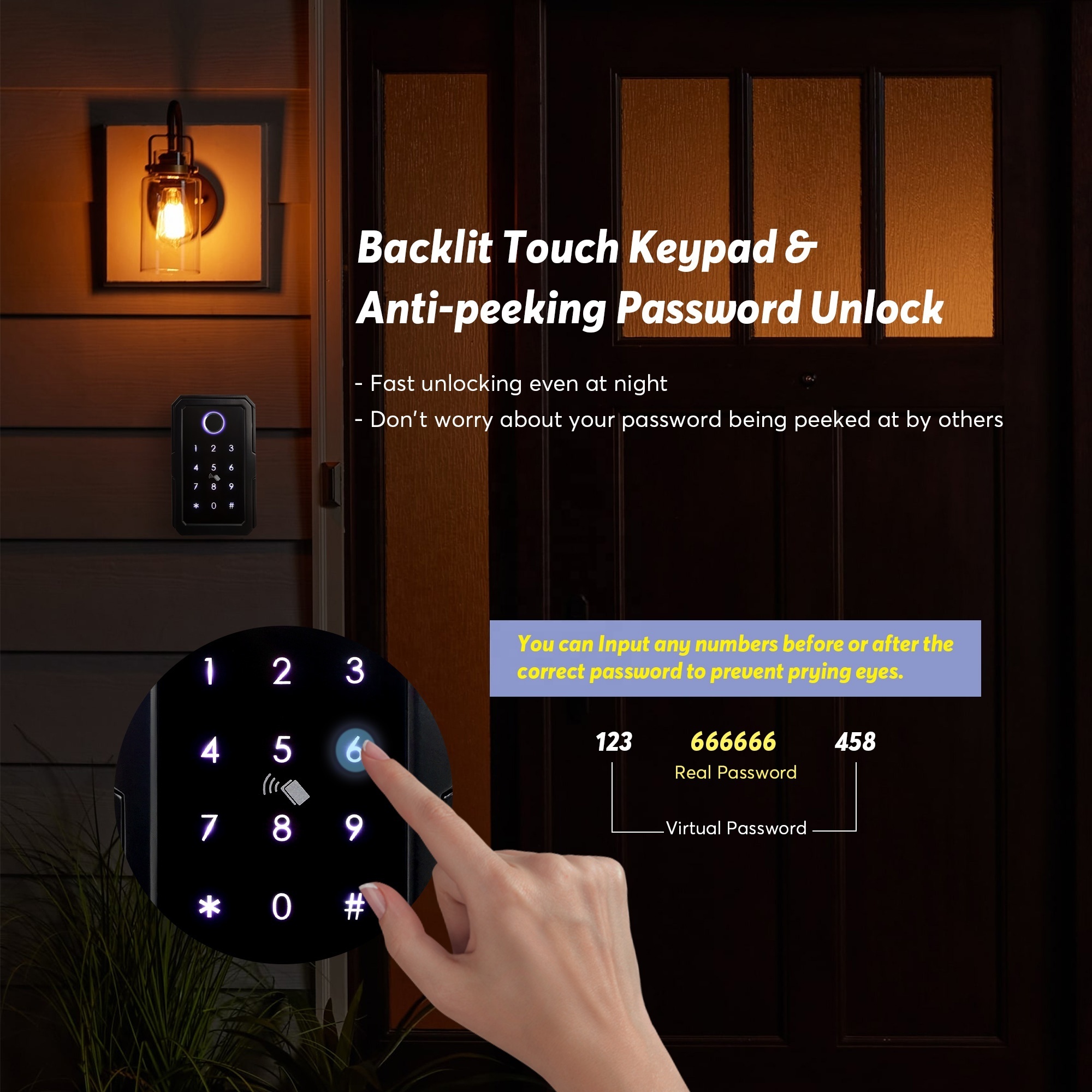 Tropernic Outside Wall Mounted Fingerprint APP Control Smart Key Lock Box for House Key Airbnb Realtor