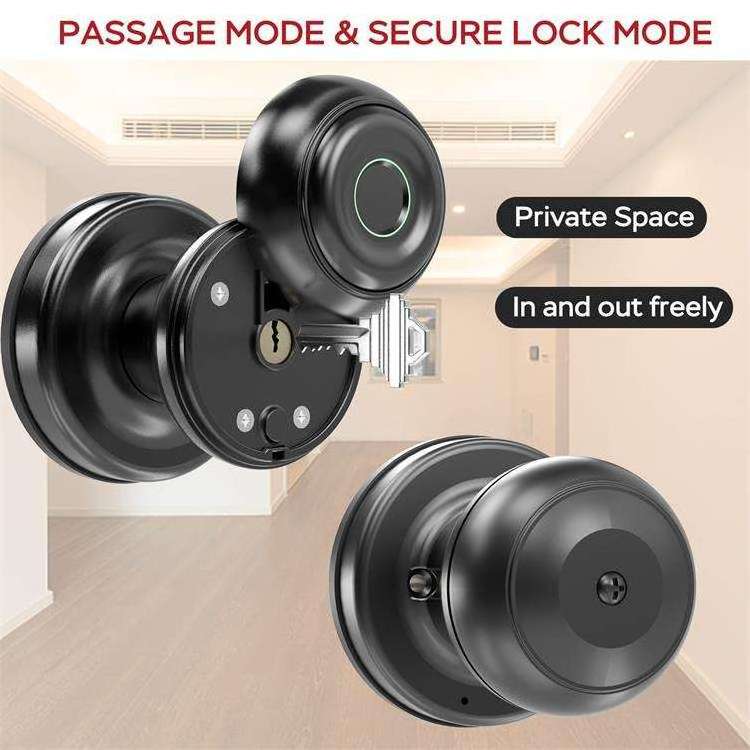 Tropernic Home Office Keyless Smart Door knob Fingerprint Door Lock Tuya APP Digital Smart Door Lock