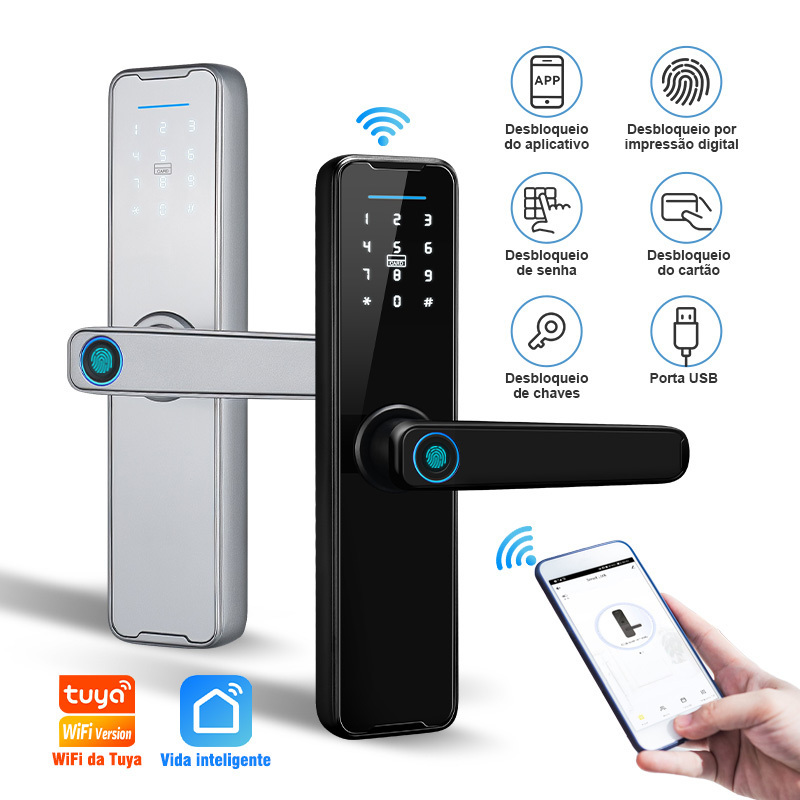 waterproof cerradura inteligente finger print door lock ttlock wifi fechadura electronica tuya chapas inteligentes smart digital