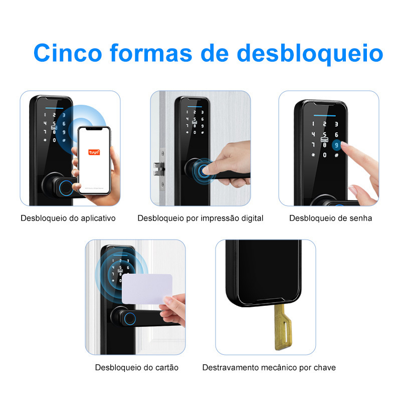 waterproof cerradura inteligente finger print door lock ttlock wifi fechadura electronica tuya chapas inteligentes smart digital