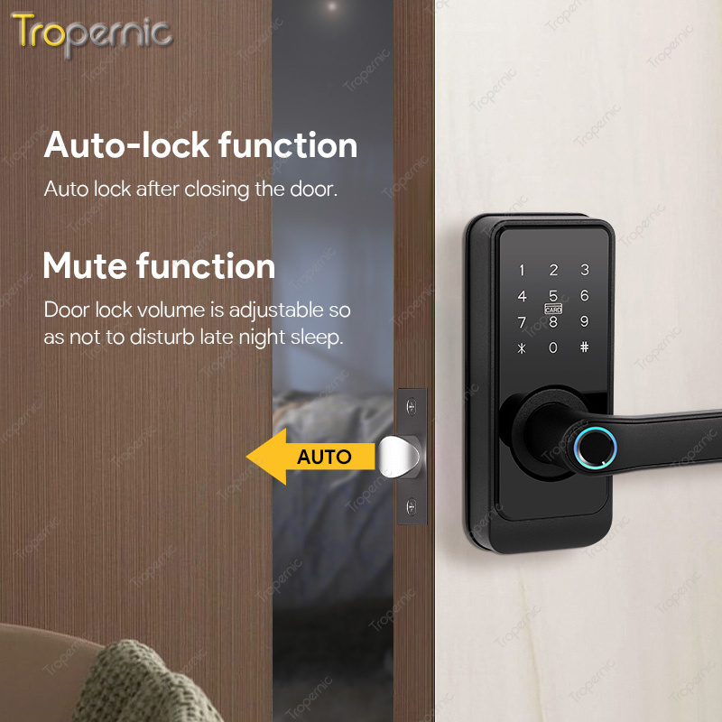 Tropernic Digital Smart Deadbolt Door Locks Smart Lock Knob Smart Locks Fingerprint Smartlock Tuya Smart Door