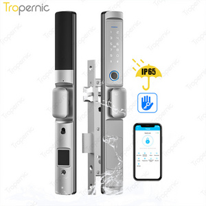 Tropernic IP65 Waterproof Extremely Narrow Sliding Door Aluminum Alloy Smart Sliding Door Pull Handle Lock