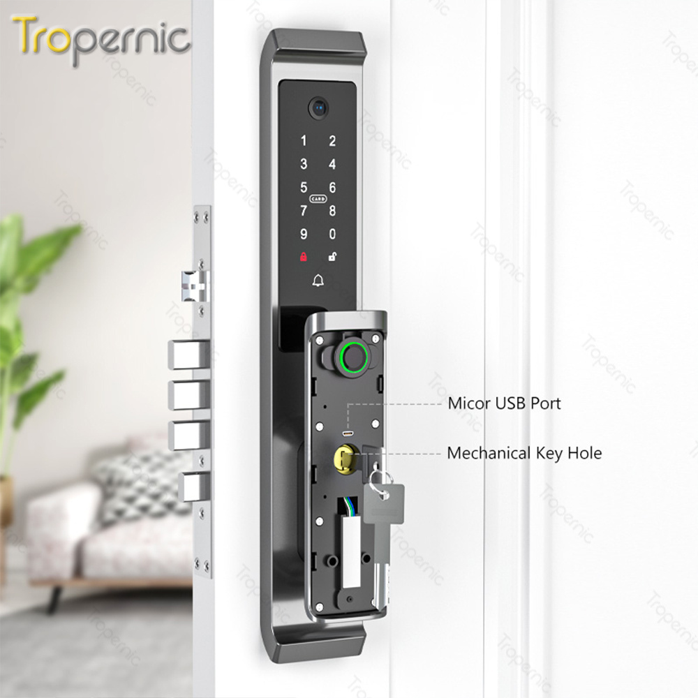 Tropernic TT lock Cerraduras Puertas Digital Home Electronics Wooden Door Smart Door Lock With Camera