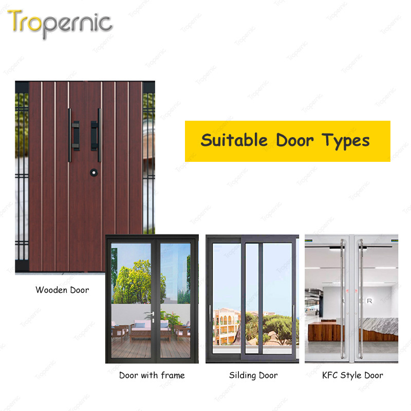 Tropernic Europe Smart Glass Lock TTlock Electric Mortise Fingerprint Code Digital Gate Front Door Lock Home Door Lock With Key