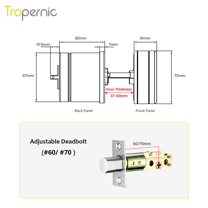 Tropernic Wholesale Touchscreen Keypad App Control Auto Lock Passcode Electronic Door Lock