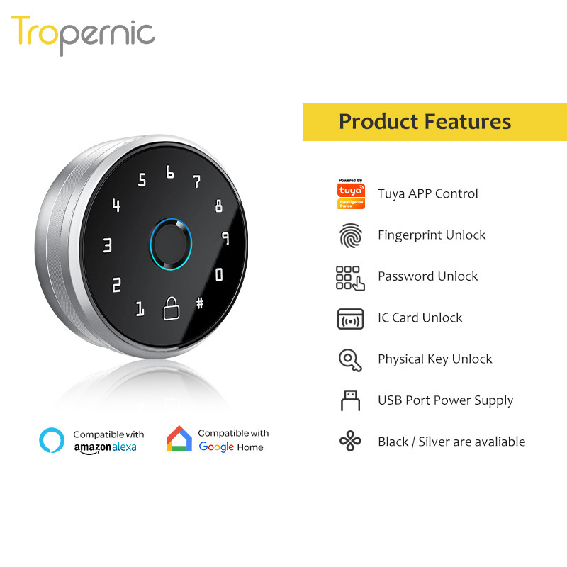 Tropernic Wholesale Touchscreen Keypad App Control Auto Lock Passcode Electronic Door Lock