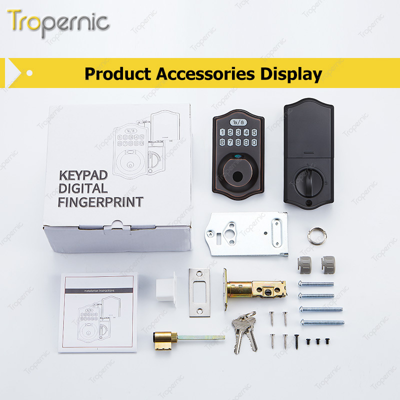 Tropernic Security Zinc Alloy USA Electronic Deadbolt Digital Door Lock Smart Keypad Lock