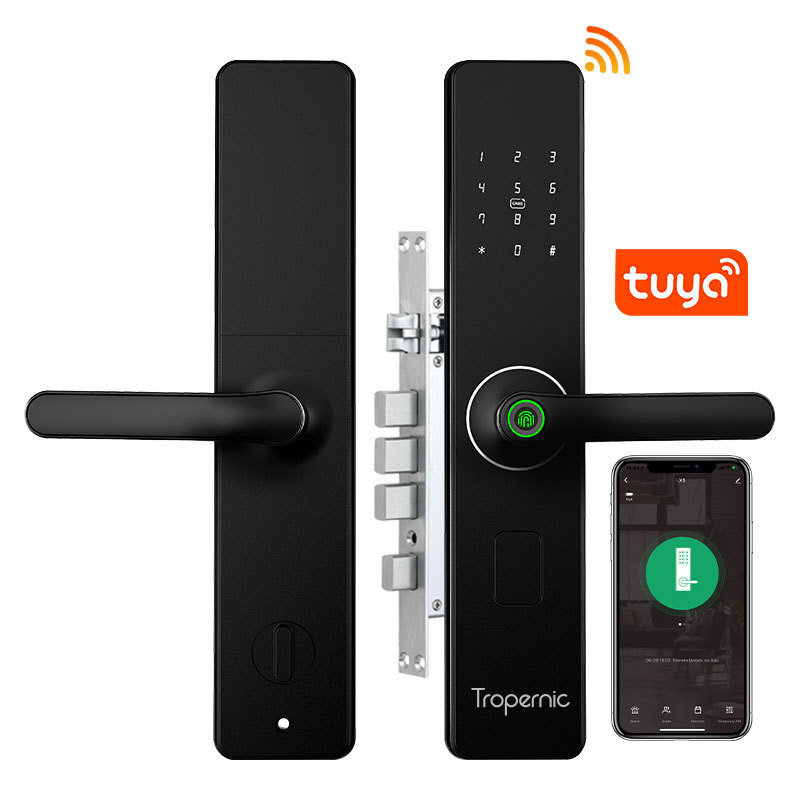 TTlock China Wholesale Tuya Smart Wooden Door Locks High Security Intelligent Smart Fingerprint Remote Door Lock