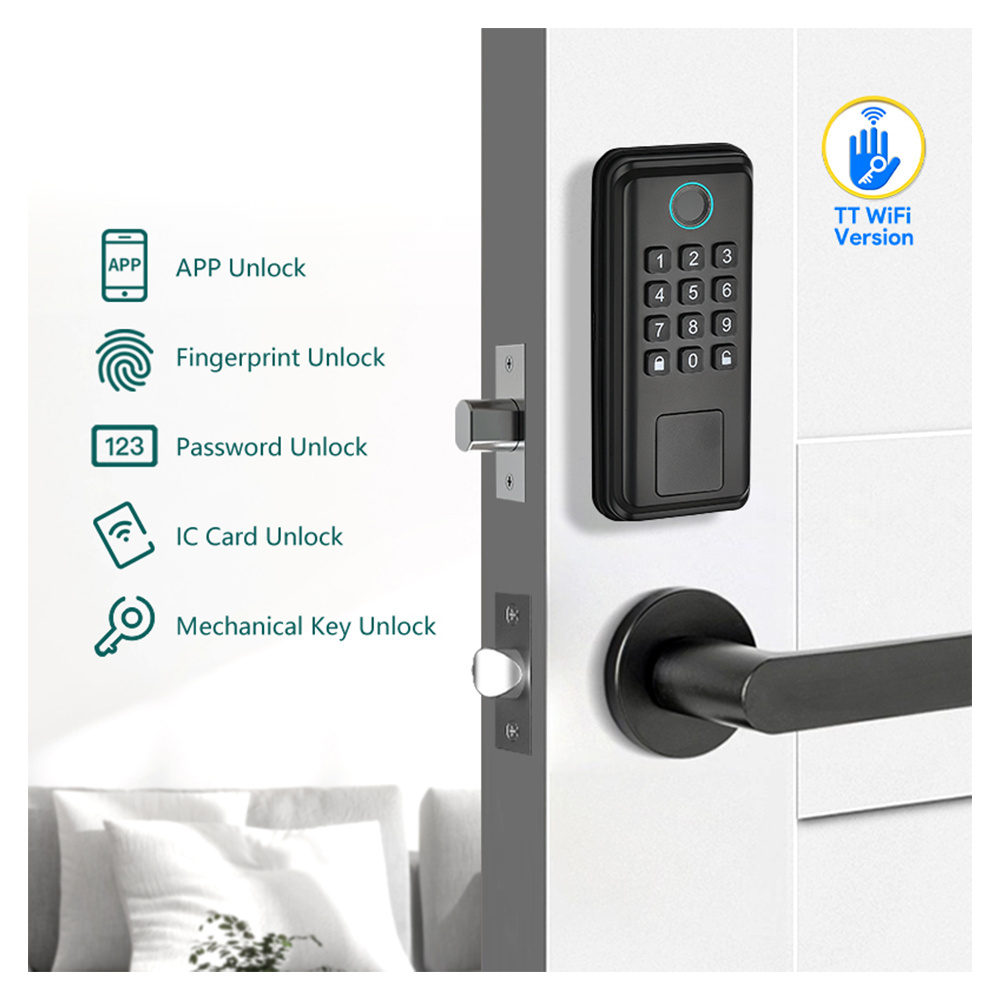 Economical Key Smart Door Lock For Home Hotel Apartment Wi fi Smart Deadbolt Door Lock With Keypad