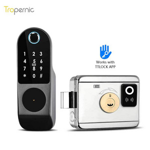 Tropernic Security Wireless Push Pull Combination Double Sided Fingerprint Smart Lock with TTlock App