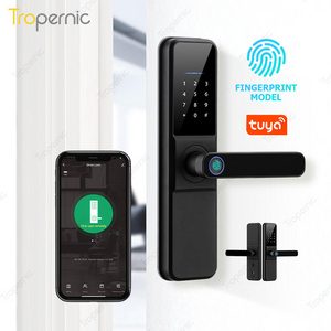 Tropernic Electronic Lock WIFI APP Smart Camera Door Lock Fingerprint Digital Handle Keyless Tuya Smart Lock