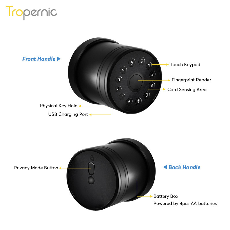 Tropernic Keyless Wifi Biometric Home Security System Ferreteria Fingerprint Ttlock Smart Lock