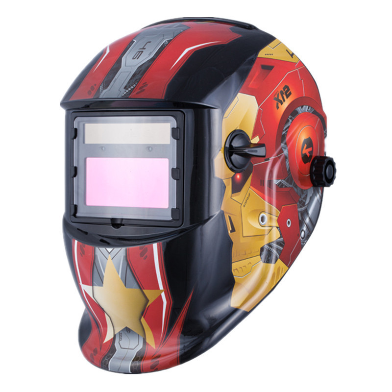 TRQ Iron Man Welding Mask Dark State DIN 9-13 Adjustable Headband Welding Helmet Auto Darkening En379