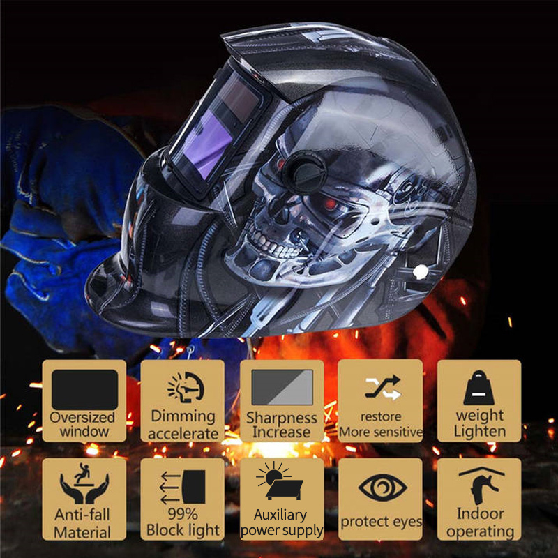 TRQ Color Decals Cheap Popular Auto Darkening Kids Led Welding Helmet Outside