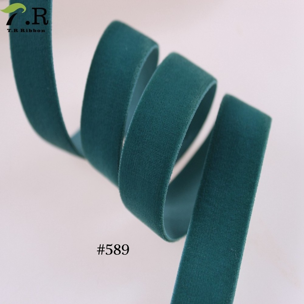 High Quality Custom Red Velvet Elastic Stretch Ribbon for Garment Decoration