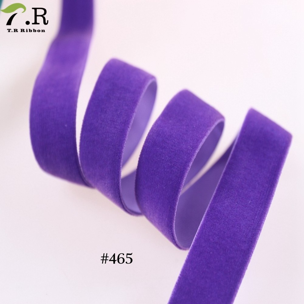 High Quality Custom Red Velvet Elastic Stretch Ribbon for Garment Decoration