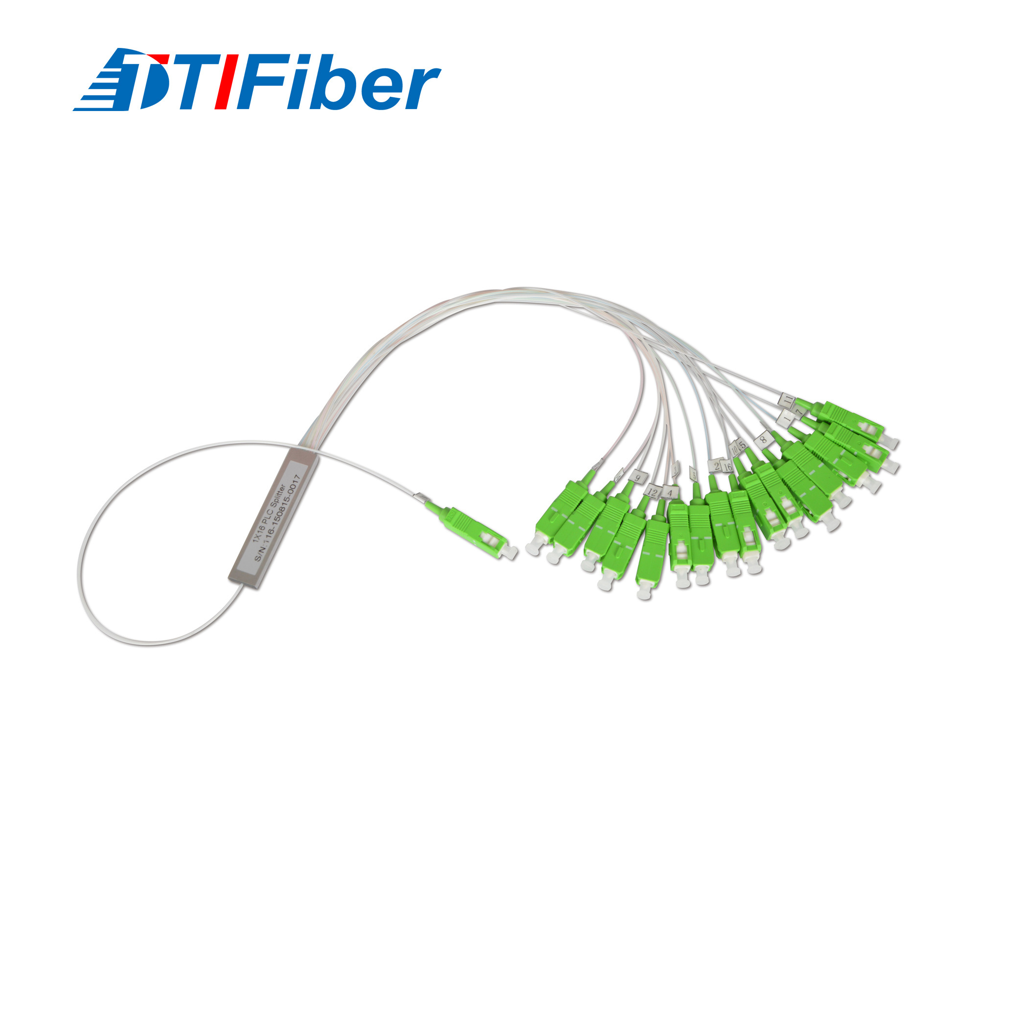 FTTH optic fiber plc splitter SC UPC APC SM 1 x 2 4 8 16 32 PLC 0.9mm mini steel tube fiber splitter