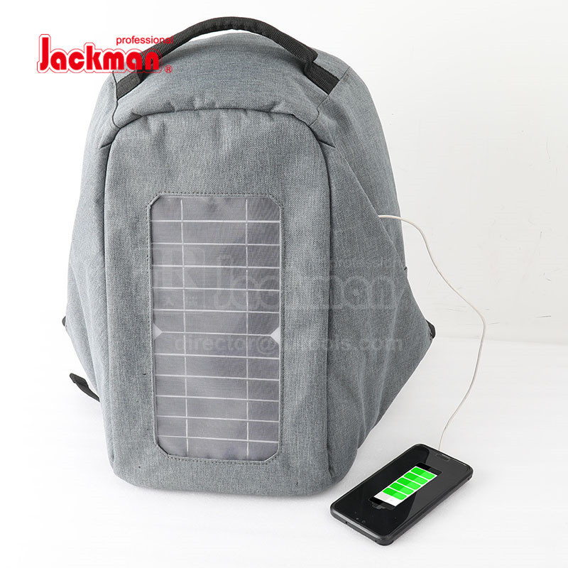 Jackman  Backpack With Solar Charger Light weight Portable Power Bank Tool Bag