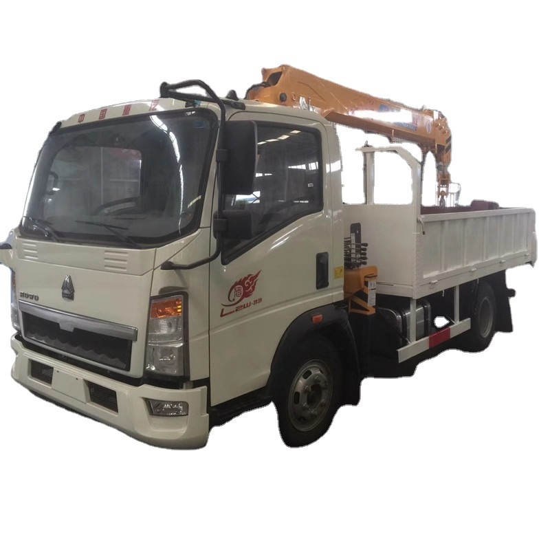 New HOWO truck crane 4 ton small dump trucks with crane