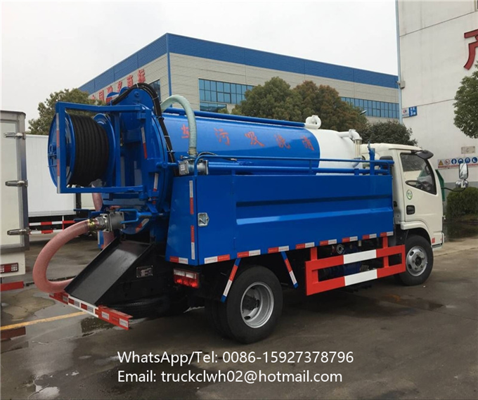 Small sewer vacuum cleaner truck 1.5cbm water 3cbm tank sewage truck