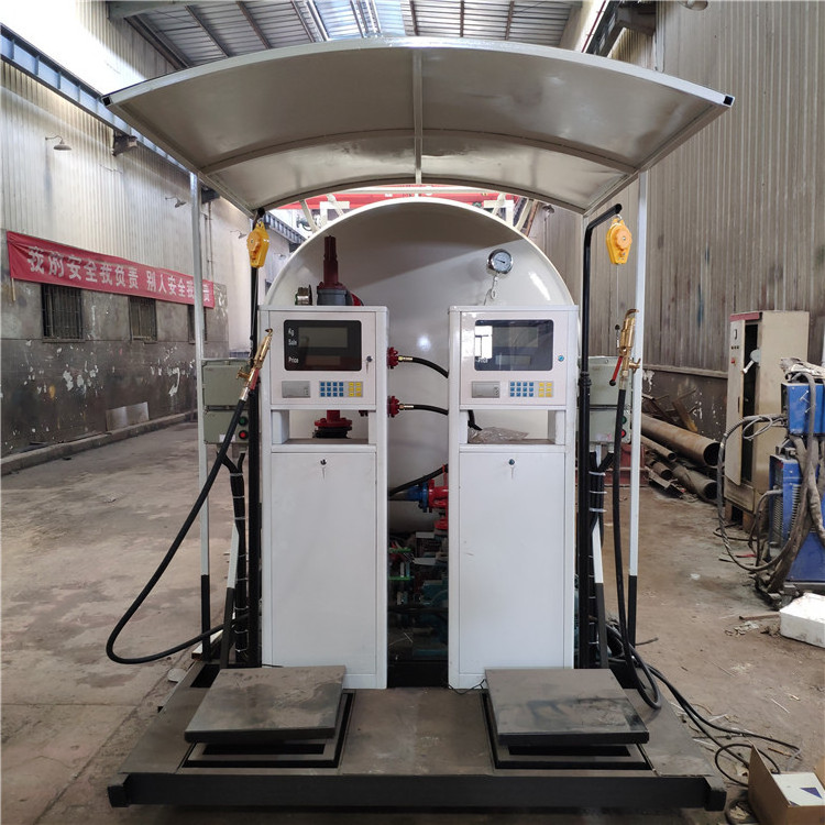 5Tons LPG Skid Tank 10CBM LP Gas Filling Station with two filling points