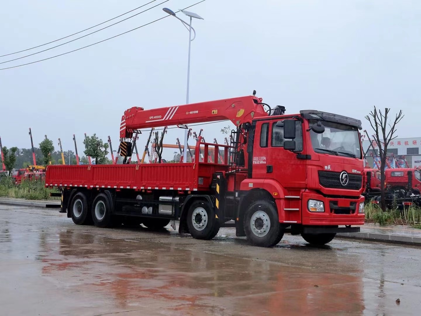 Shacman 8x4 Heavy Duty Truck Mounted Crane Sany-Palfinger 20Ton 25Ton 30Ton Hydraulic Knuckle Boom Crane